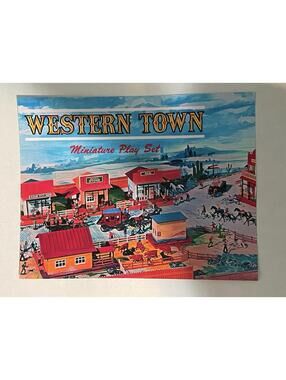 Marx Western Town PRINT Paper Poster Ad Promo 8.5”x11” HK-8933 Toy Dodge City